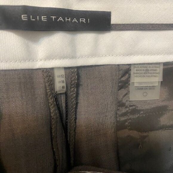 Elie Tahari Wool Gray Theora pant, size 12 - Picture 3 of 3
